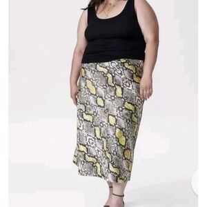 NWT Universal Standard Cee Cee Midi Bias Skirt python office career‎ Women SZ 5X